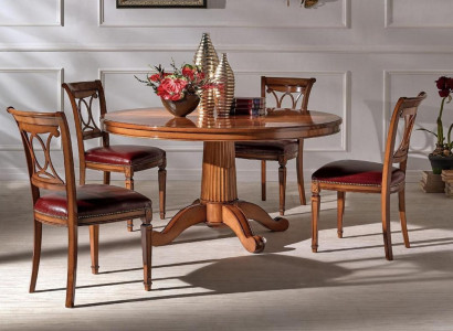 Dining set Dining table Table Tables 4x armchair set Chair Round 5tlg Group Suite